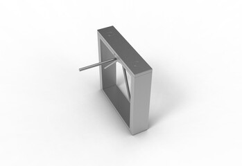ticket punch door top view with shadow 3d render