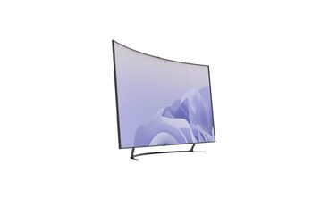 curve TV angle view without shadow 3d render