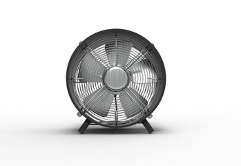 metal exhaust fan front view with shadow 3d render