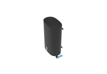 tall water heater top view without shadow 3d render