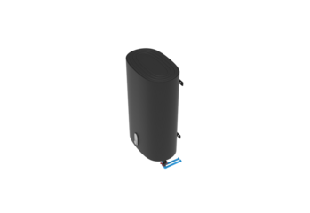 tall water heater top view without shadow 3d render
