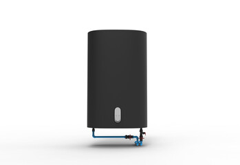 tall water heater front view with shadow 3d render
