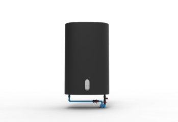 tall water heater front view with shadow 3d render