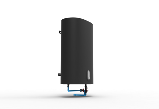 tall water heater angle view with shadow 3d render