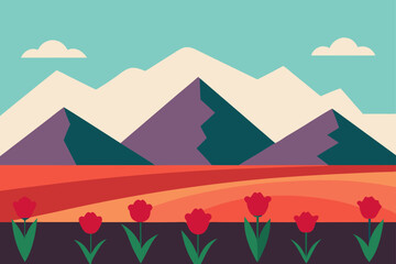 Fototapeta premium vector illustration of a landscape