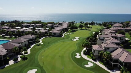 Pristine seaside golf course in housing community
