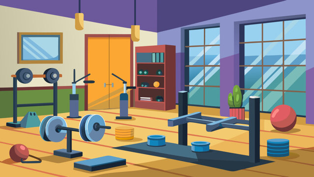 A well equipped home gym with various strength training equipment