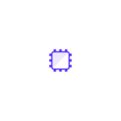 Artificial intelligence AI processor setting vector icon web site, logo, social media. vector	