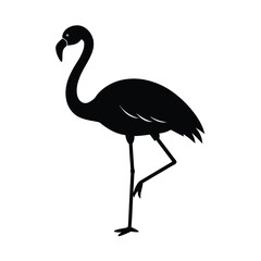 Fototapeta premium Flamingo silhouette standing on one leg