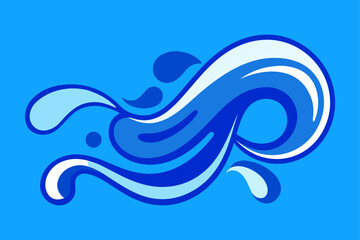 Abstract blue background with dynamic water waves, an elegant vector illustration perfect for aquatic-themed designs or wallpapers
