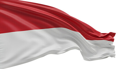 Indonesian flag (horizontal red and white) waving gently 