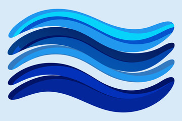 A vibrant blue wave illustration with a flowing curve design forms an artistic water pattern perfect for web banners or business backdrops