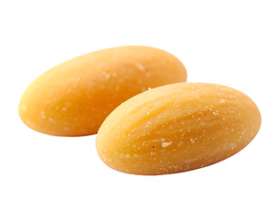 Golden Sweetness: Two elegantly placed oval-shaped pastries, boasting a rich golden hue, exude the simple joy of indulgence and delightful treats.