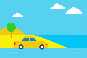 Fototapeta premium car on the sea