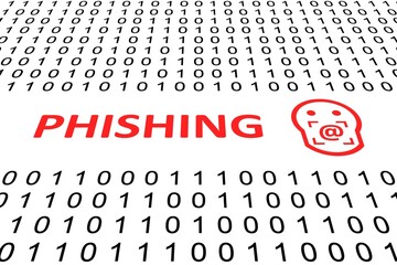 PHISHING concept binary code 3d illustration