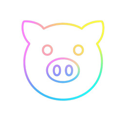 Neon Pig line transparant 