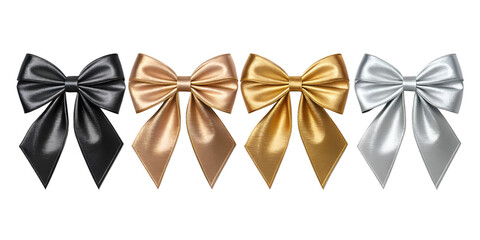 metallic decorative bows set