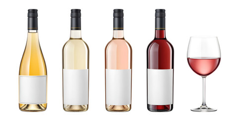 row of wine bottles and glasses illustration