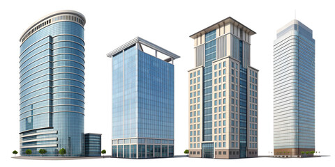 modern office buildings skyline illustration