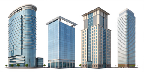 modern office buildings skyline illustration