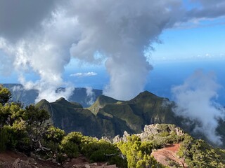 clouds in the mountains