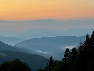 sunrise in the mountains