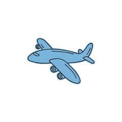 Simple doodle drawing of a flying plane