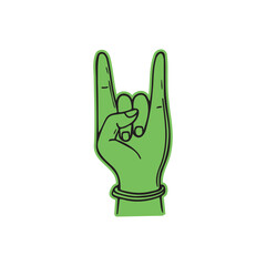 Rock metal gesture hand sign drawing