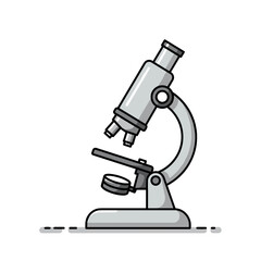 Vector icon of a microscope, science symbol for research and laboratory analysis