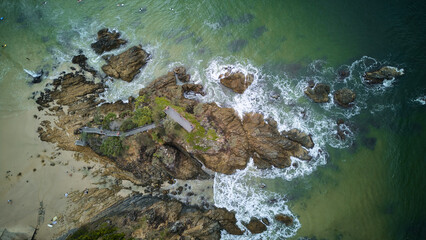 Aerial shot of Byron Bay in Australia, a coastal paradise for travellers.