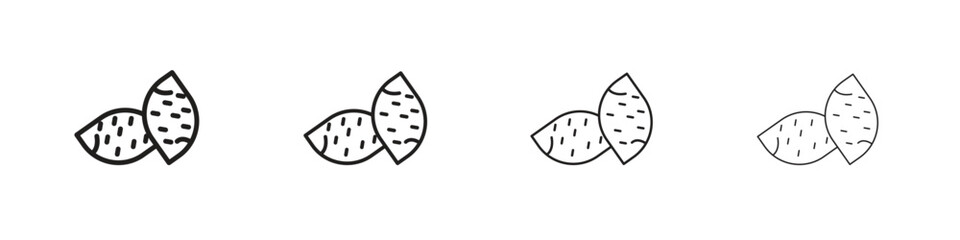 Sweet potato icon symbols collection. Vector EPS 10