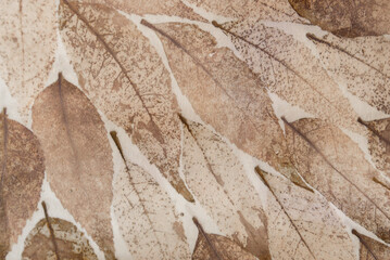Textile texture with natural leaf pattern