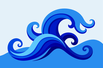 abstract blue background with waves