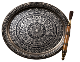  Engraving Brush with Metal Plate – Isolated Art Tools on Transparent Background PNG