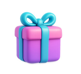 blue gift box transparant 