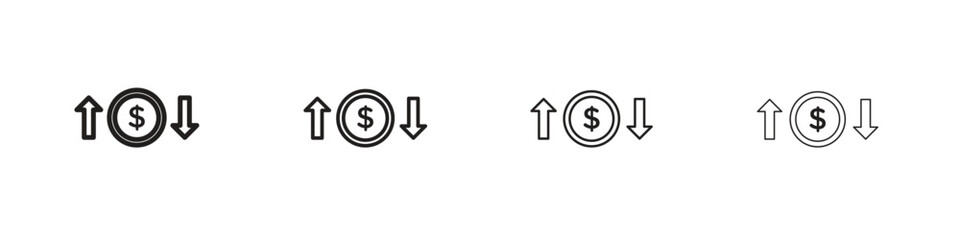Operating profit loss icon symbols collection. Vector EPS 10
