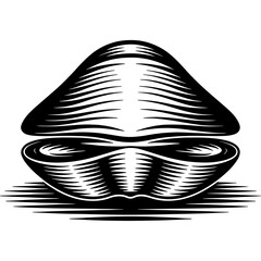 Clam silhouette isolated on white background