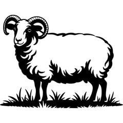 Abstract black and white silhouette design isolated on white background