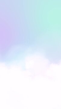sky clouds faity unicorn colors landscape animation,baby lullaby and fairy tail pastel vertical social media motion background