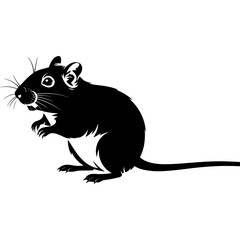 Gerbil silhouette isolated on white background