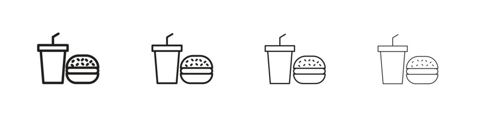 Fast food icon symbols collection. Vector EPS 10