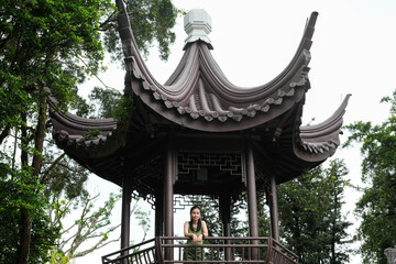 Fototapeta premium Traditional Asian Pavilion in a Serene Natural Surrounding