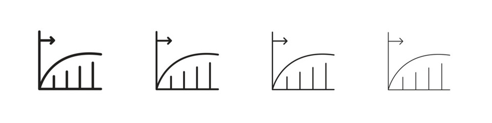 Diminishing returns icon symbols collection. Vector EPS 10