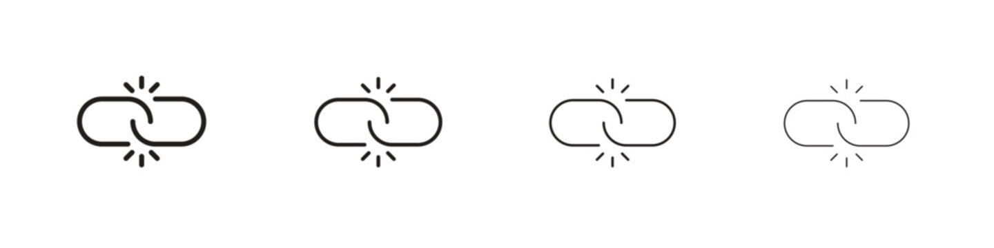 Broken link icon symbols collection. Vector EPS 10