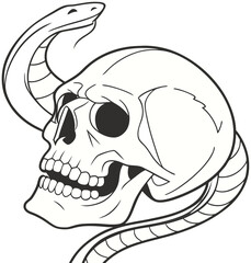 Here's a cartoon vector illustration of a funny fish skull and crossbones character