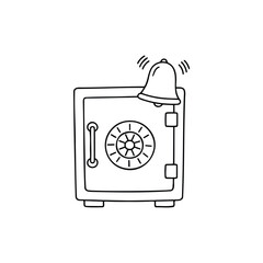 Safe box with ringing alarm bell