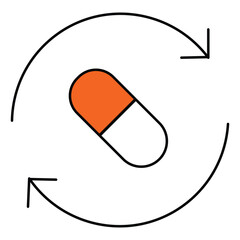 Medical Refill Bottle Vector Icon Illustration