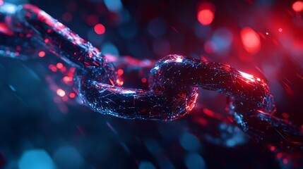 Digital chain connection symbolizing technology network security and data link
