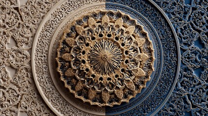 Obraz premium Intricate Islamic Art and Architecture Design Pattern with Geometric Symmetry