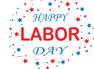 Happy Labor Day design with stars and dots